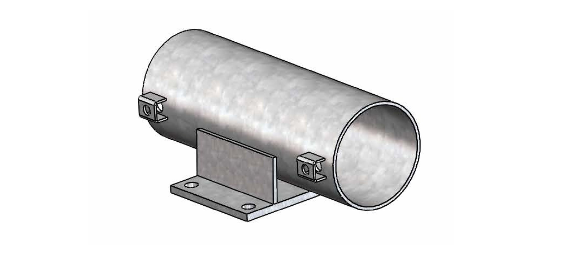 Support Ø114 pour fixation du tube Ø101.6 sur poteau bois