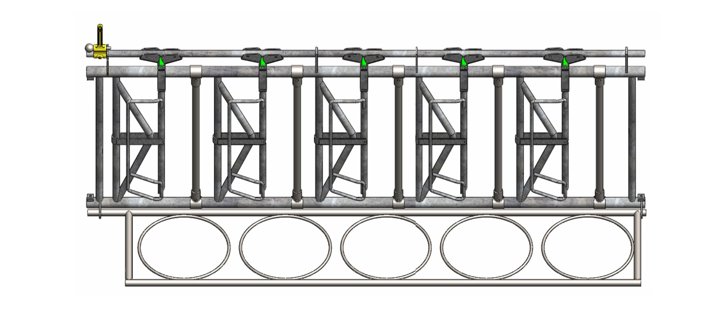 Cornadis veaux cou réglable Ø42 – 5 places (L= 2210)