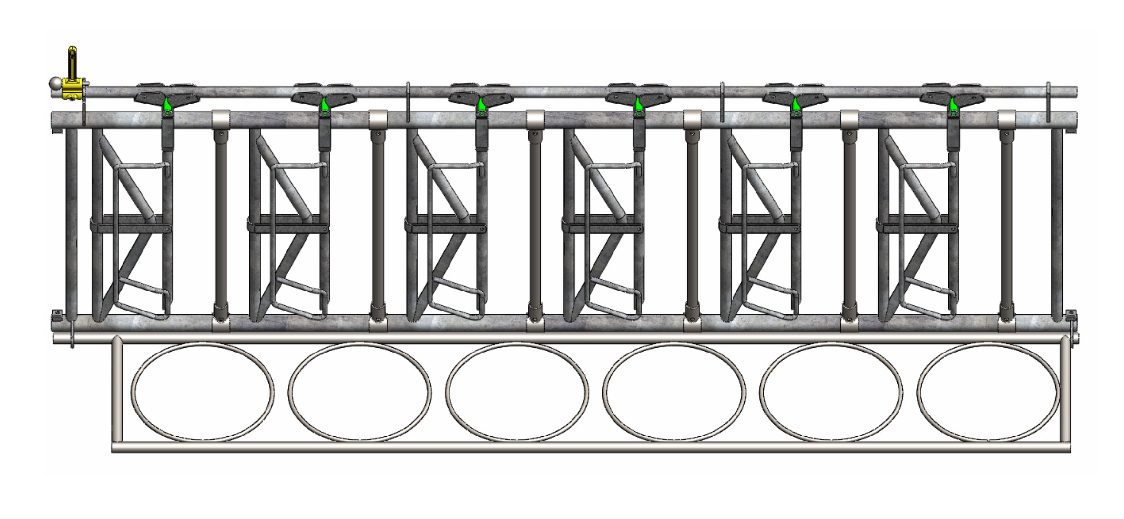 Cornadis veaux cou réglable Ø42 – 6 places (L= 2610)