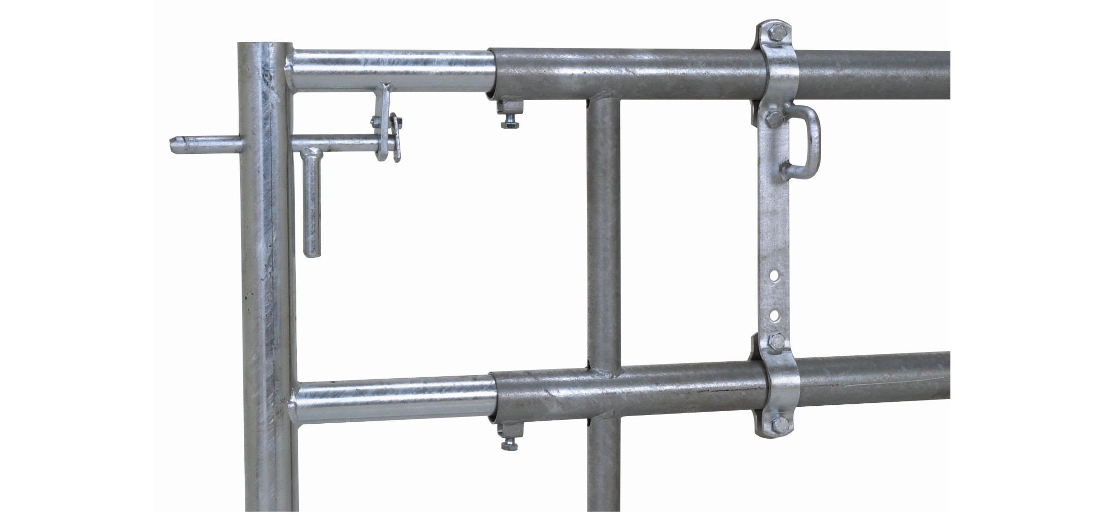 Réception de verrou latérale adaptable sur barrière 4 lisses Ø60