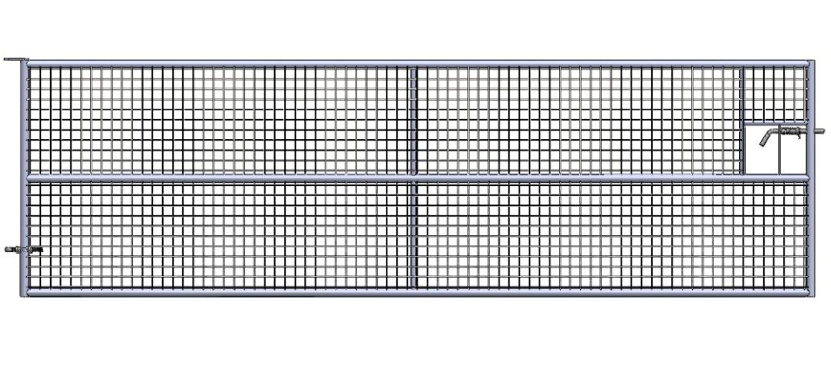 Barrière d’herbage fixe de 4 m 3 lisses grillagée totale