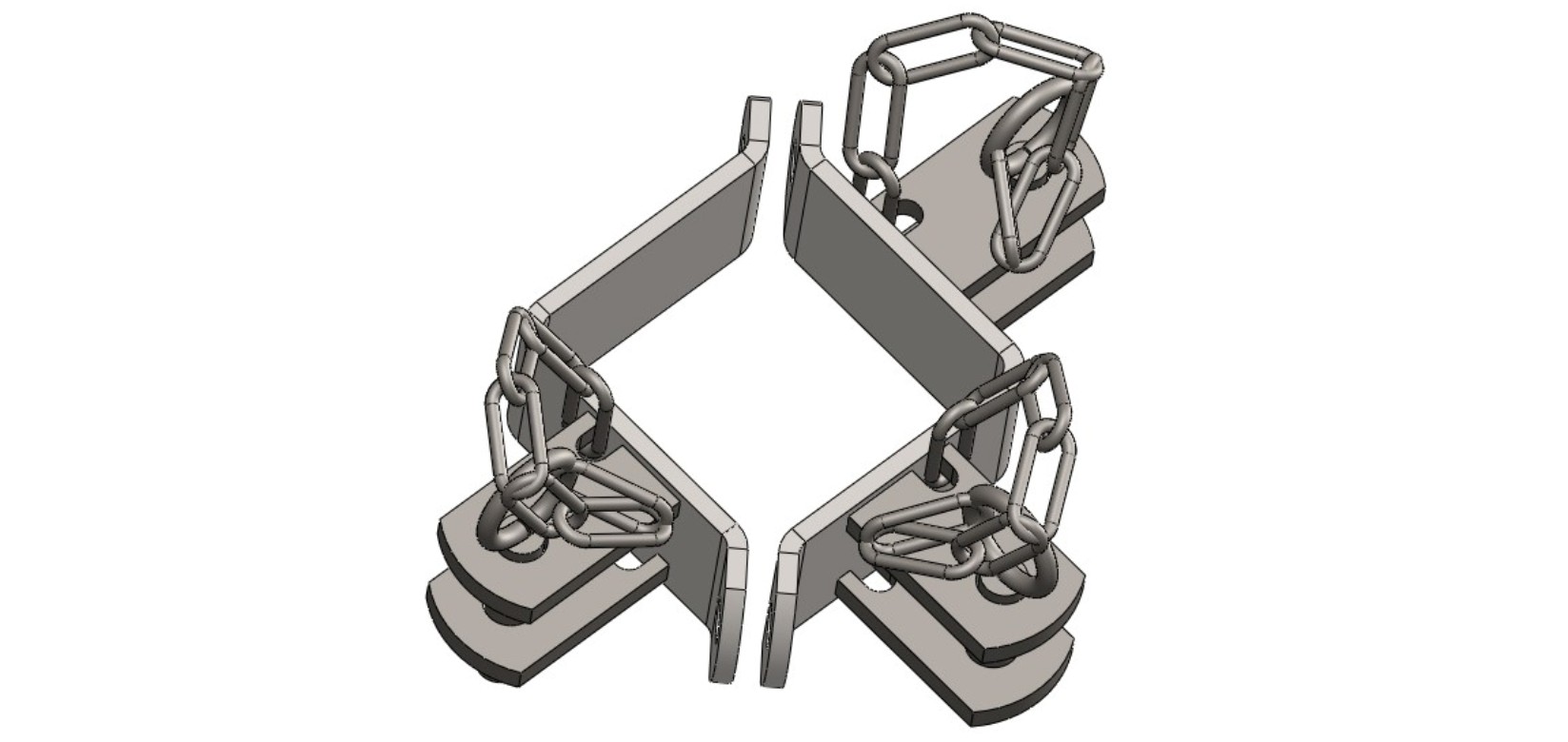 Paire de charnière triple suspension