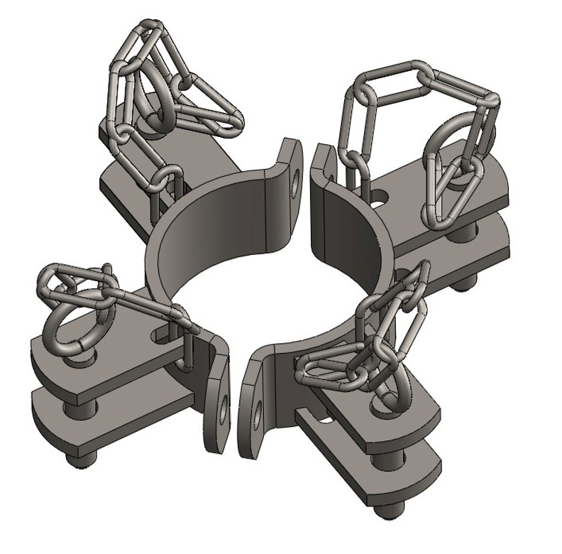 Paire de charnière quadruple suspension