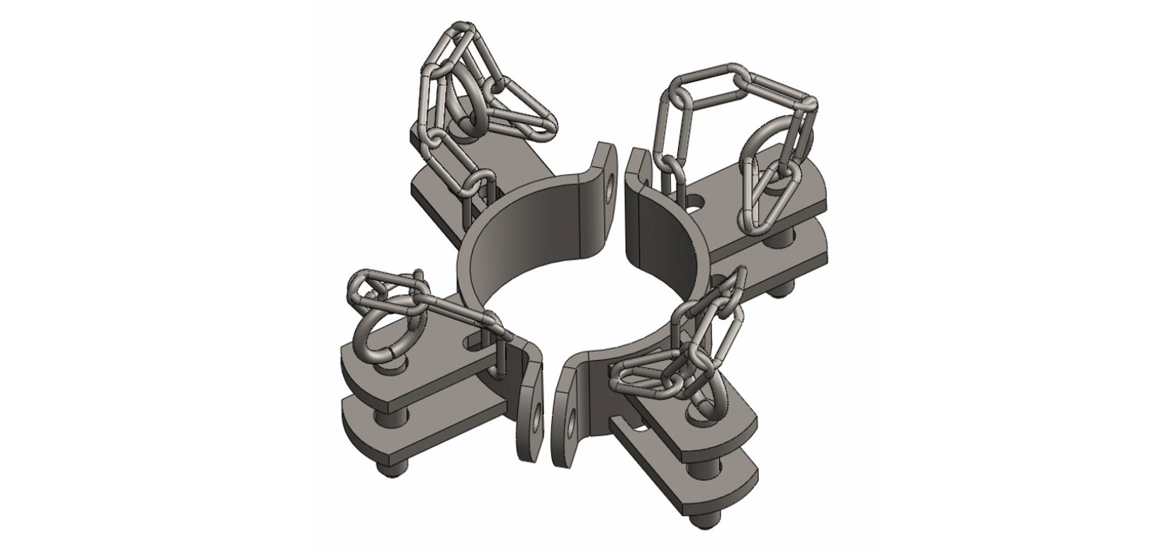 Paire de charnière quadruple suspension